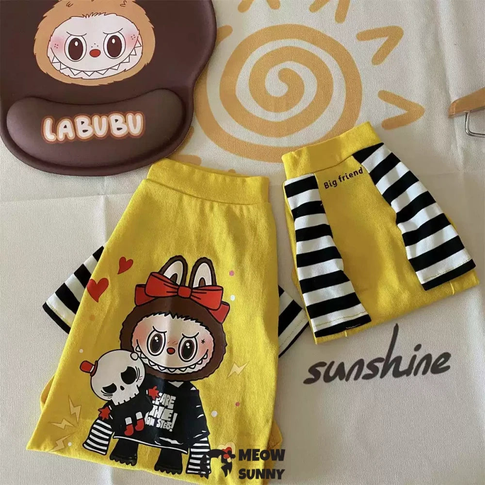 Hairless cat clothes “Labubu” pure cotton T-shirt bottoming shirt