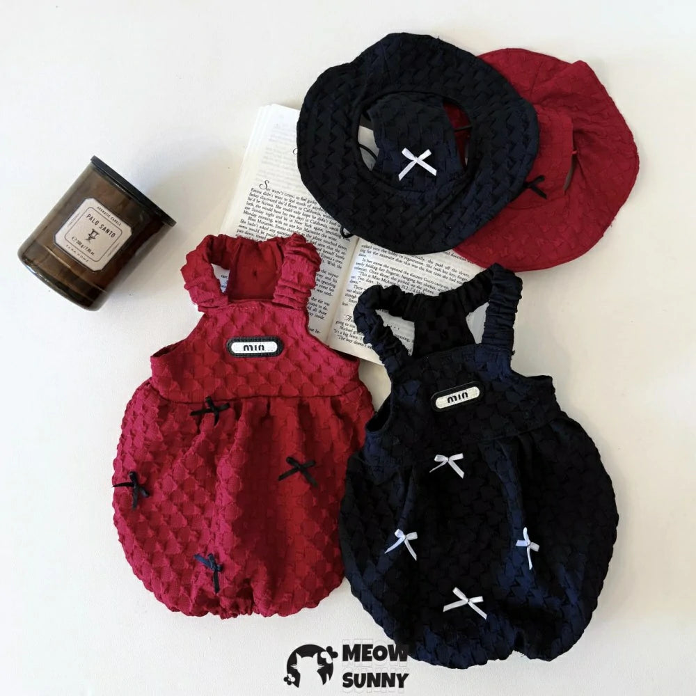 Hairless cat clothes Hepburn style retro pumpkin skirt suspenders