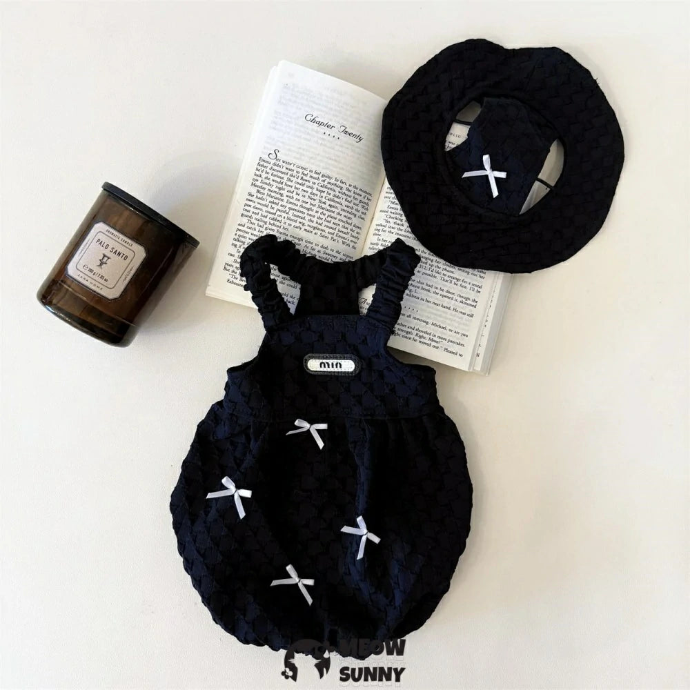 Hairless cat clothes Hepburn style retro pumpkin skirt suspenders