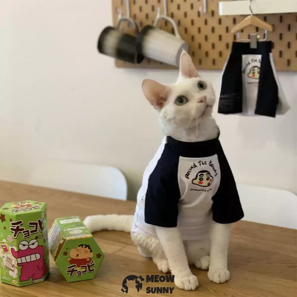 Hairless cat clothes Korean style pure cotton cartoon head T-shirt bottoming shirt