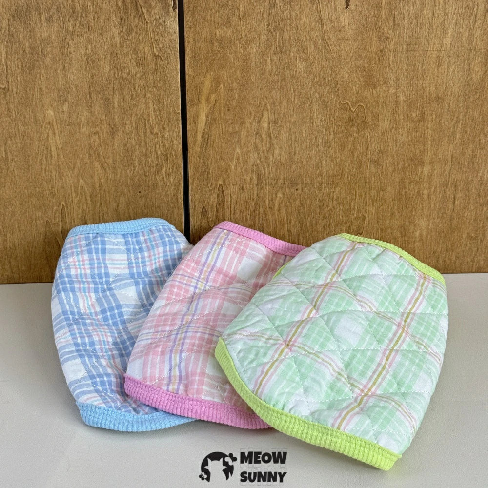 Hairless cat clothes Sphinx clothes soft velvet warm color check vest