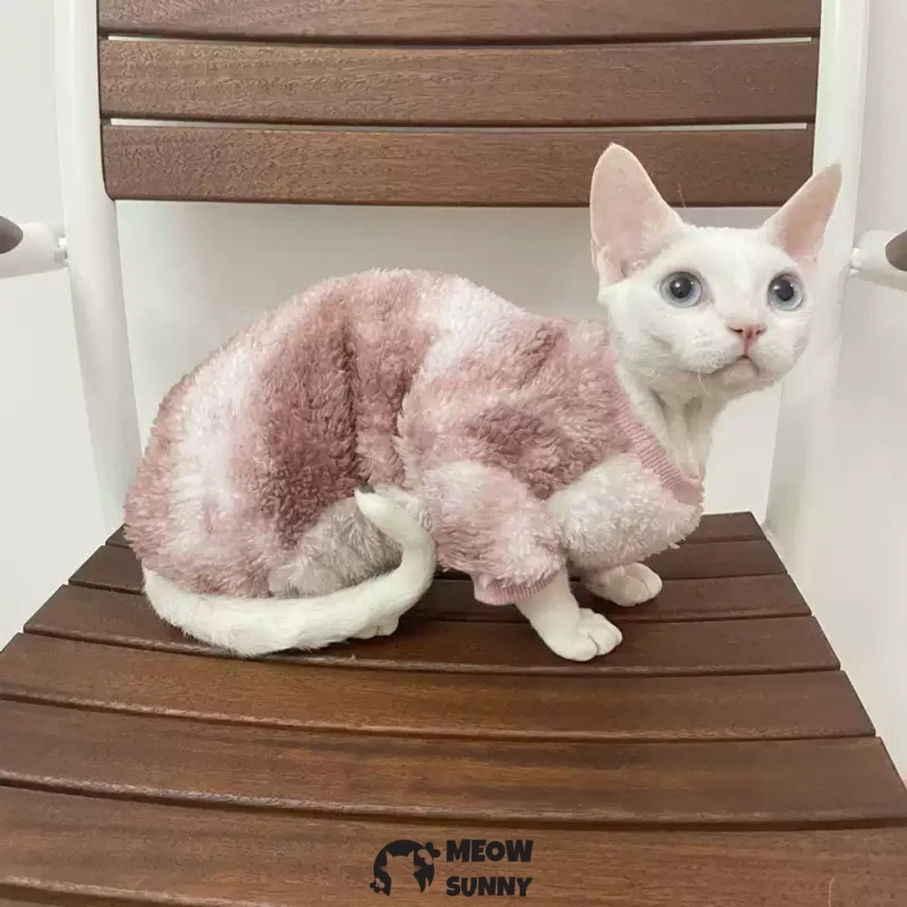 Hairless cat clothes elastic thickened belly protection coral fleece jacket