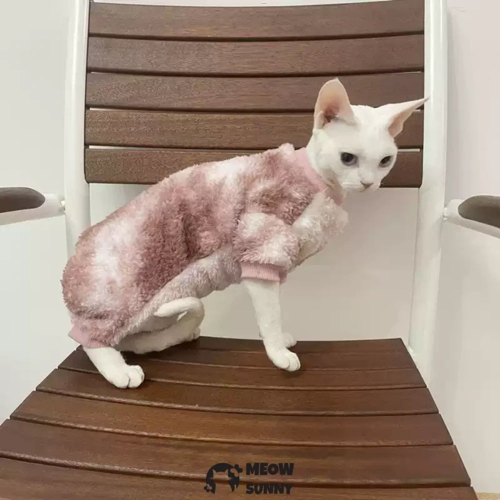 Hairless cat clothes elastic thickened belly protection coral fleece jacket