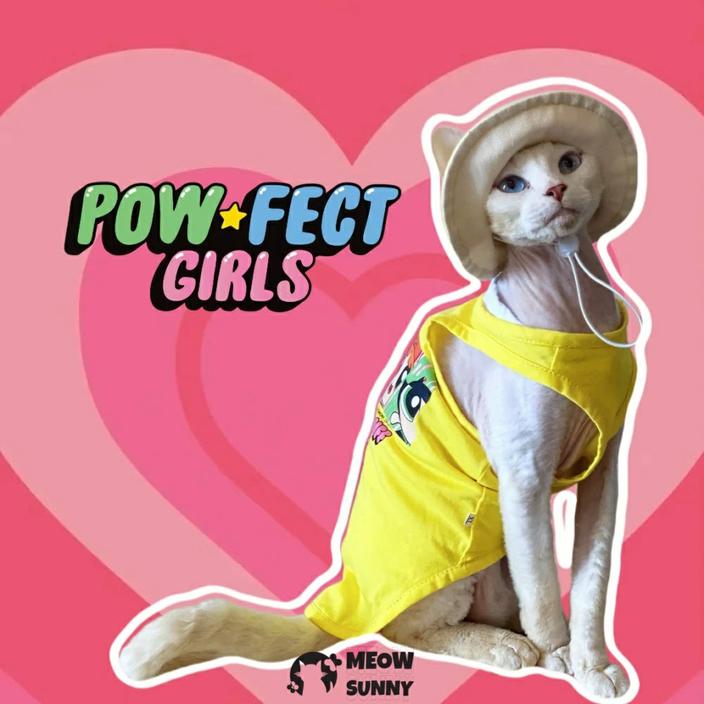 Hairless cat clothes fake two-piece belly protection pure cotton vest