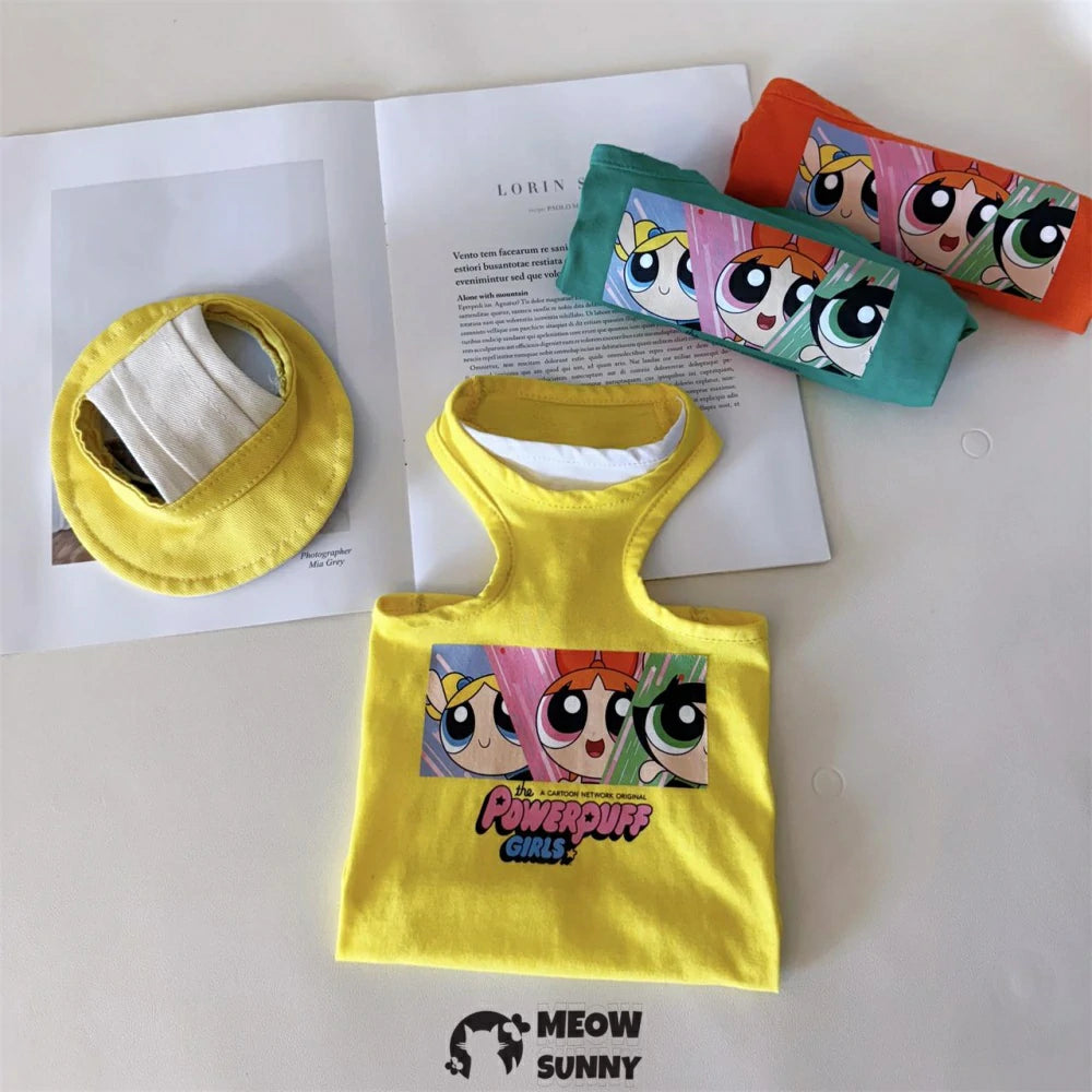 Hairless cat clothes fake two-piece belly protection pure cotton vest
