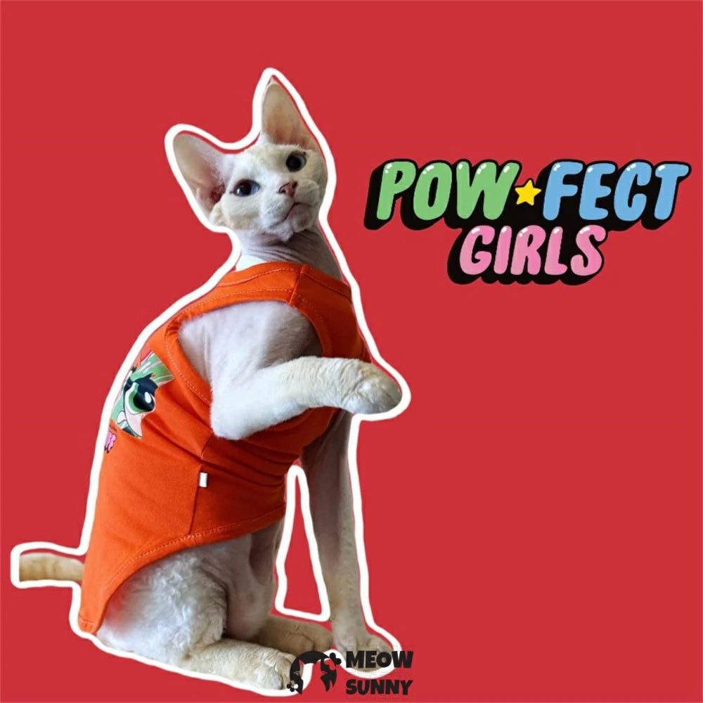 Hairless cat clothes fake two-piece belly protection pure cotton vest