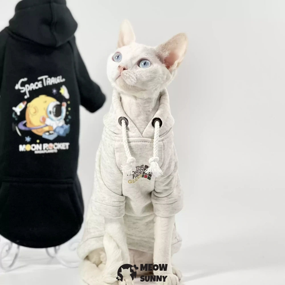 Hairless cat clothes plus velvet warm cotton sweatshirt