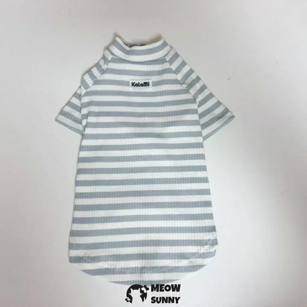 Hairless cat clothes pure cotton high elastic striped T-shirt