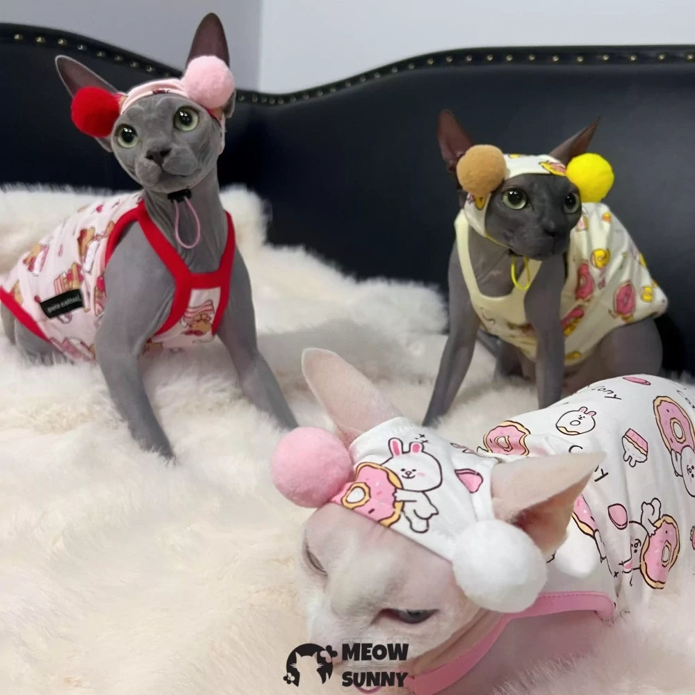 Hairless cat clothes thin cat pajamas home clothes anti-hair shedding sling