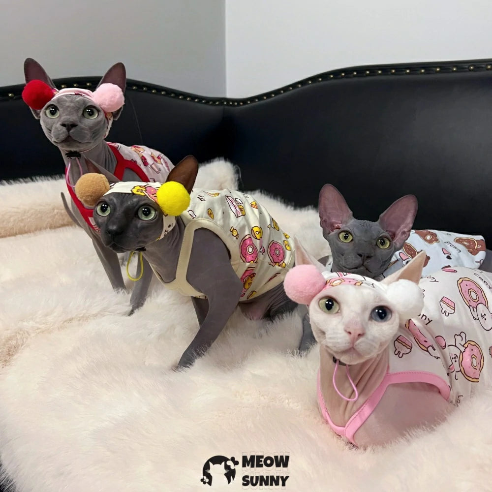 Hairless cat clothes thin cat pajamas home clothes anti-hair shedding sling