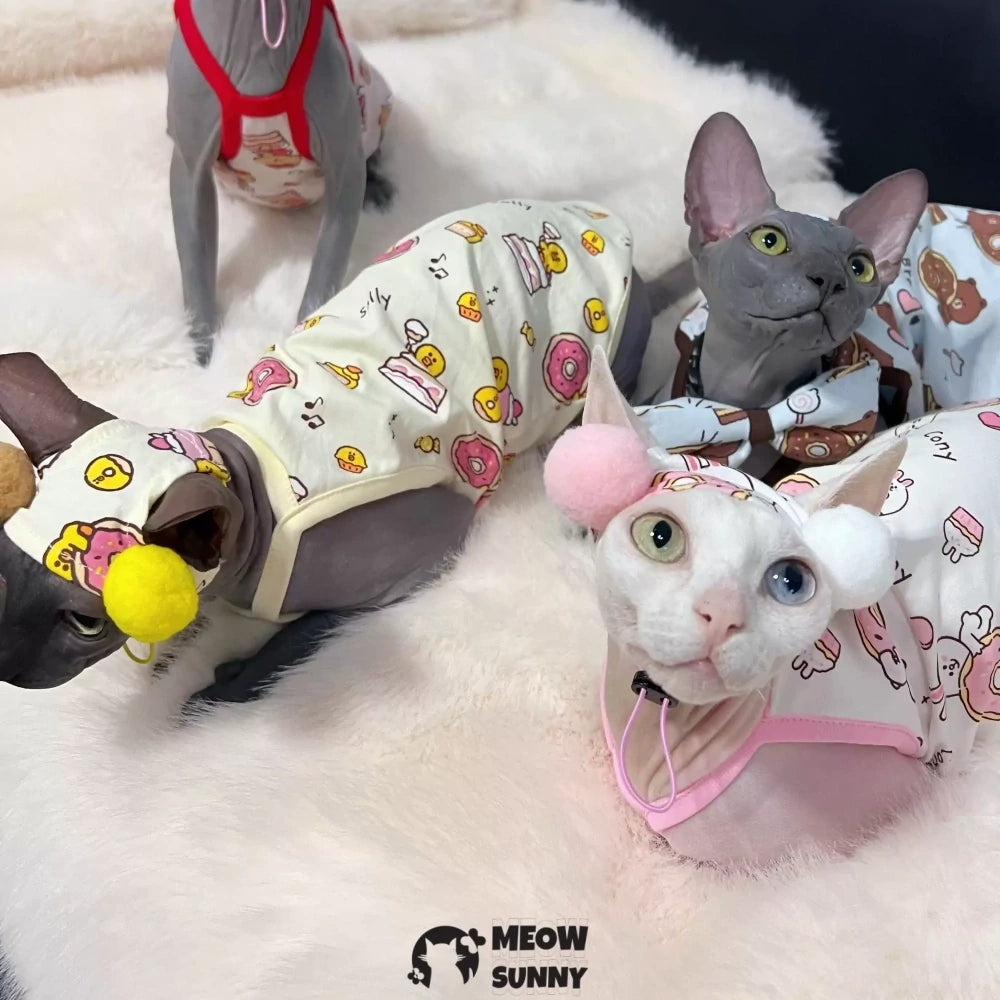 Hairless cat clothes thin cat pajamas home clothes anti-hair shedding sling