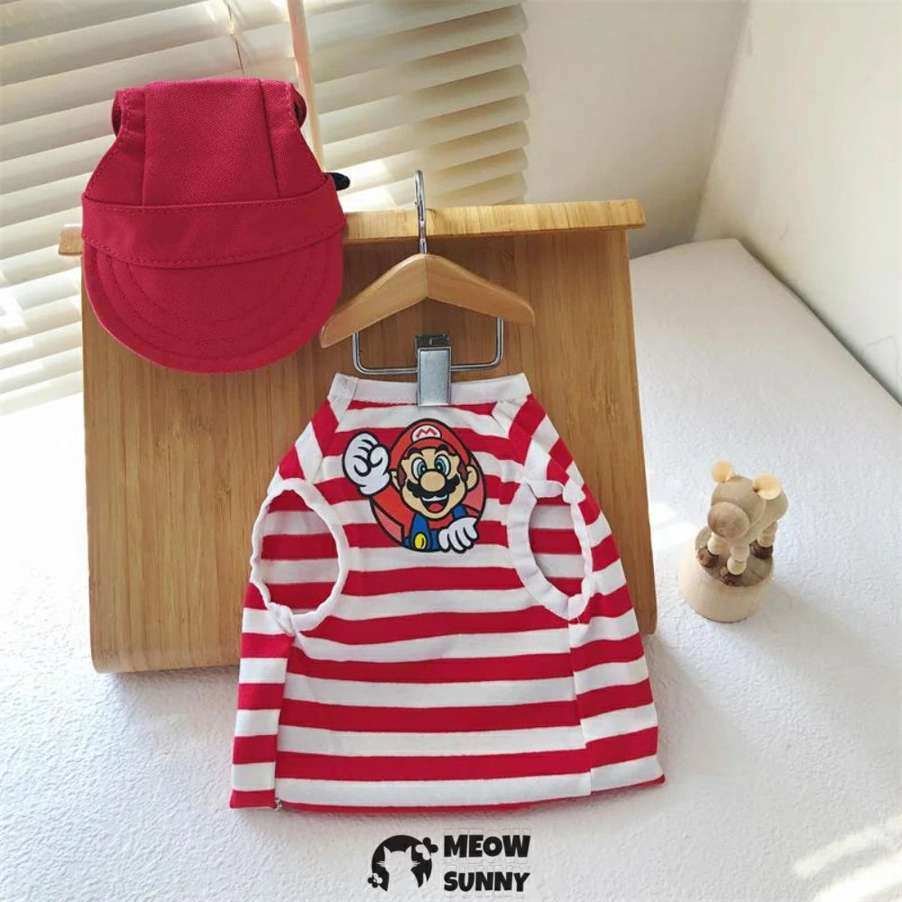 Hairless cat clothes thin style net celebrity cartoon striped sleeveless pure cotton