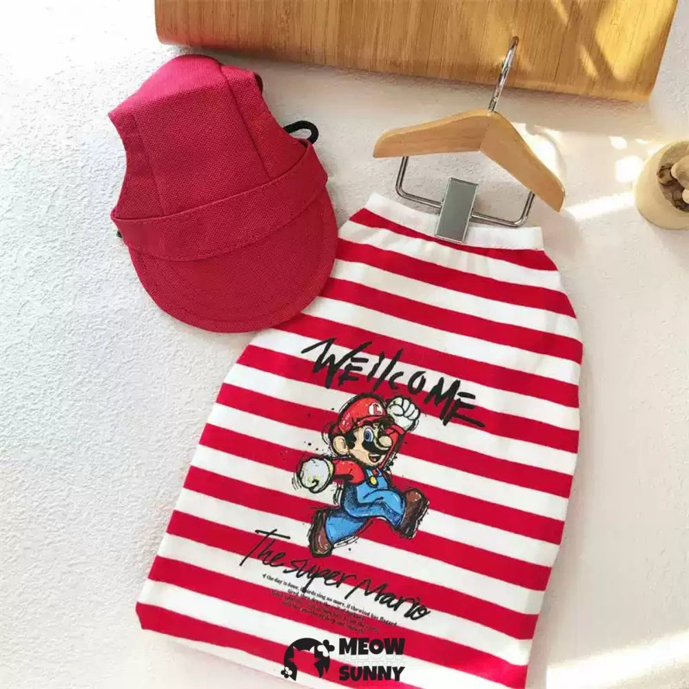 Hairless cat clothes thin style net celebrity cartoon striped sleeveless pure cotton