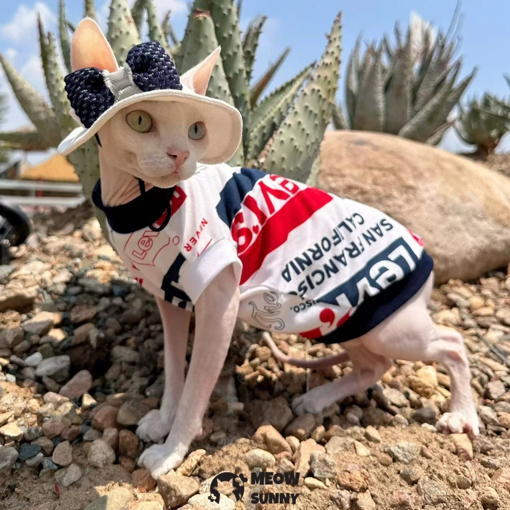 Hairless cat comfortable soft cotton Lijia parent-child sports vest hypoallergenic