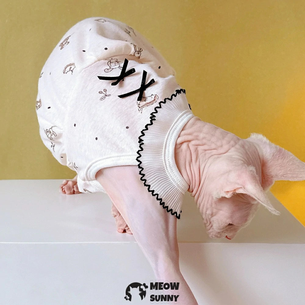 Hairless cat summer light cool sleeveless cute pajamas dress