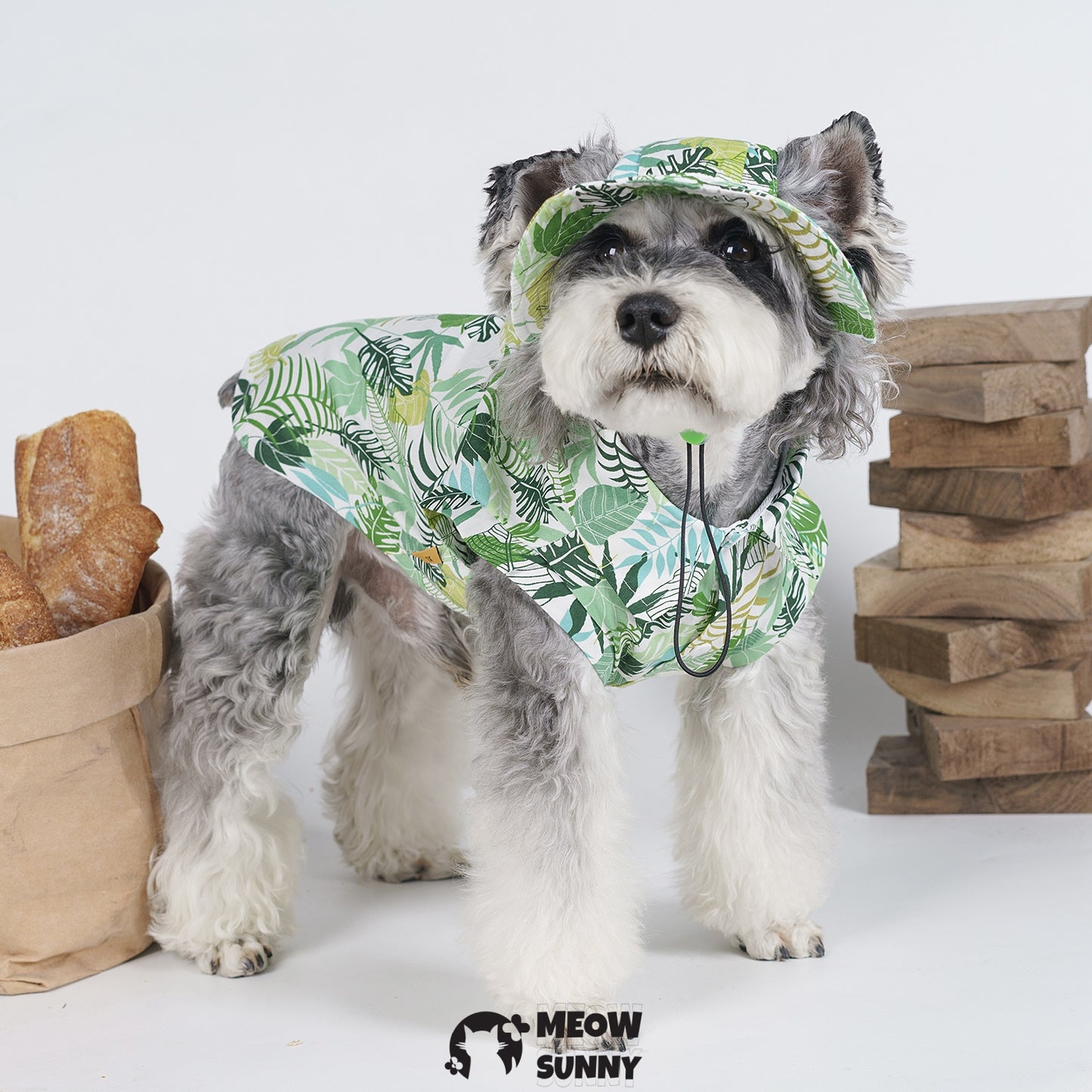Hawaiian Shirt Summer Thin Dog Comfortable Fashion T-Shirt White Green