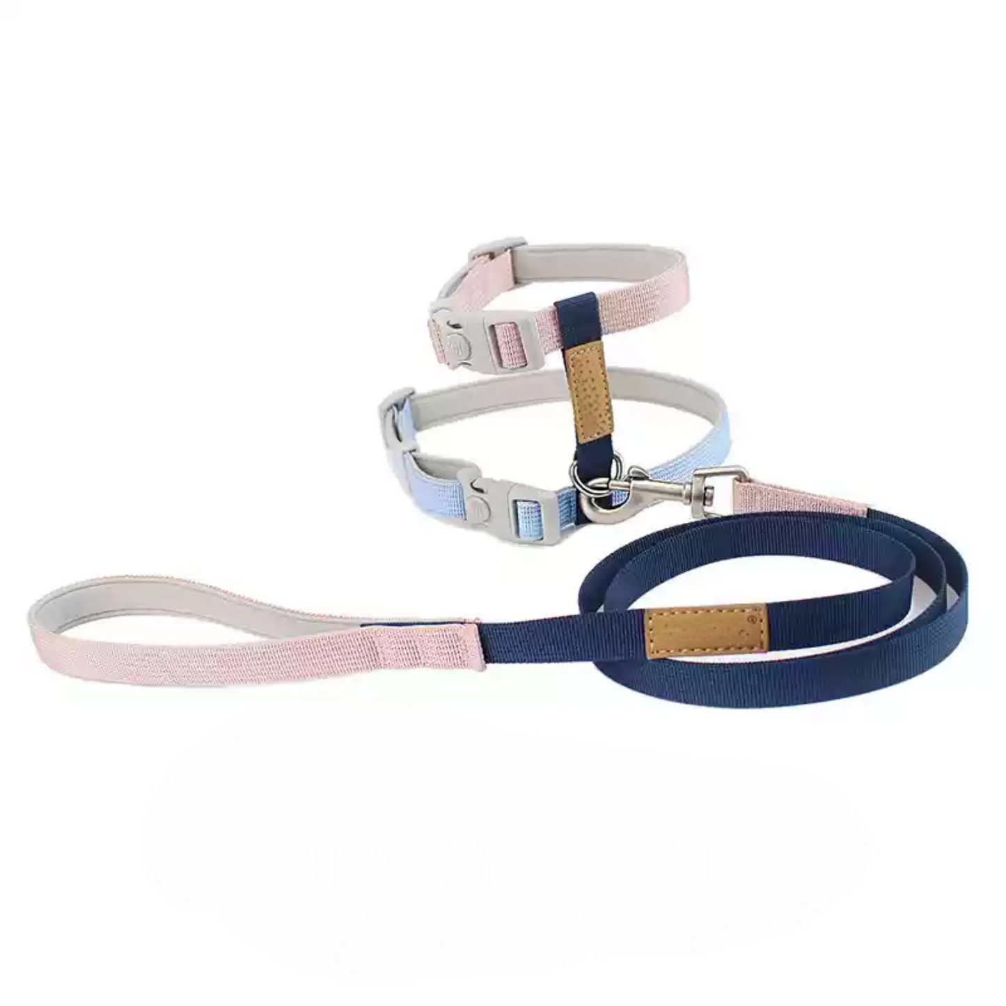 Dopamine color nylon cat harness and elastic leash