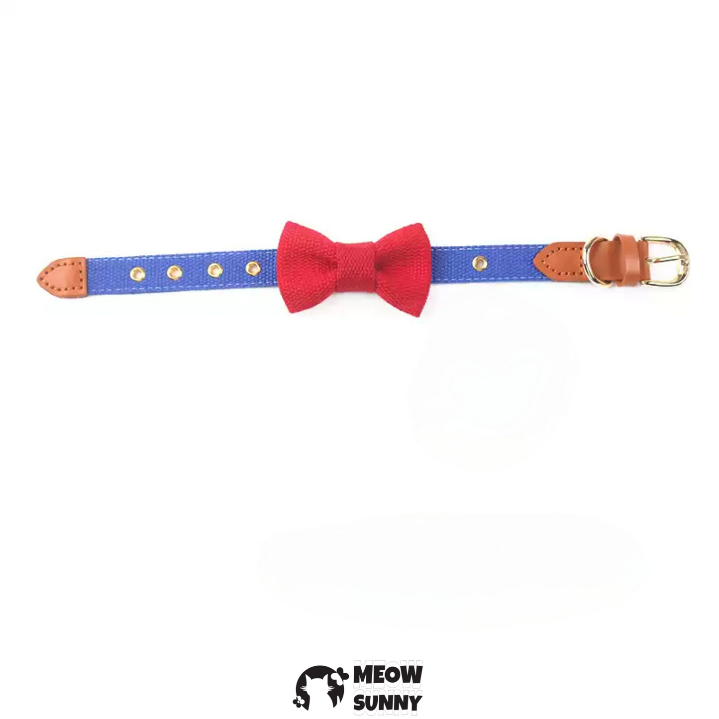 Adjustable Bowknot Nylon Dog &Cat Collar, 1.3M,Customizable Name
