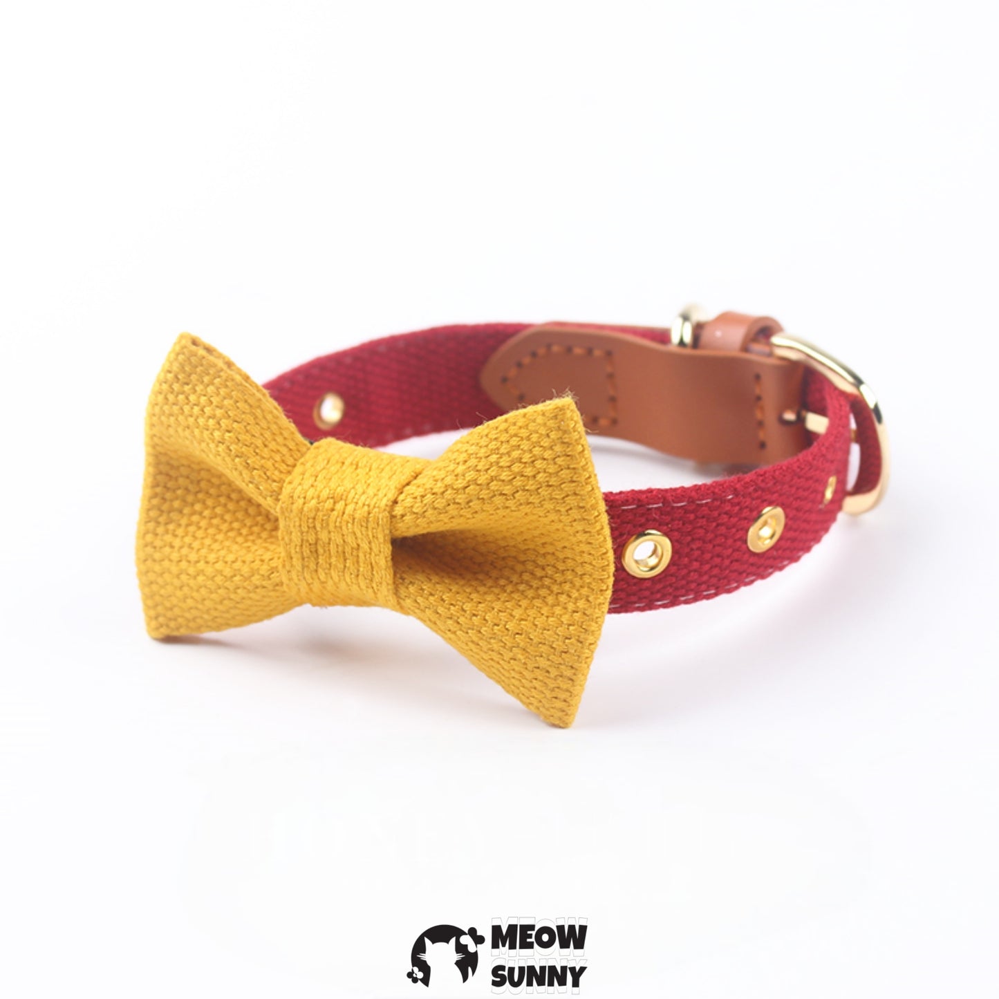 Adjustable Bowknot Nylon Dog &Cat Collar, 1.3M,Customizable Name