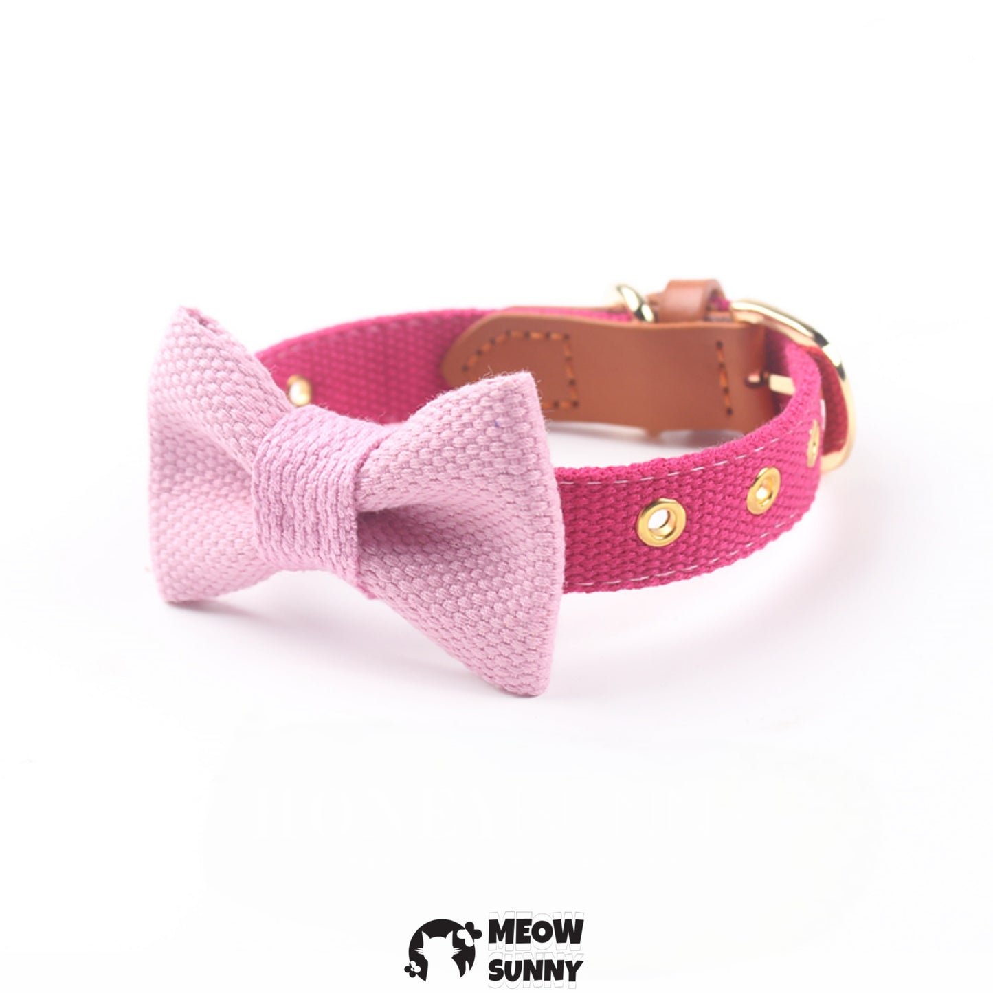 Adjustable Bowknot Nylon Dog &Cat Collar, 1.3M,Customizable Name