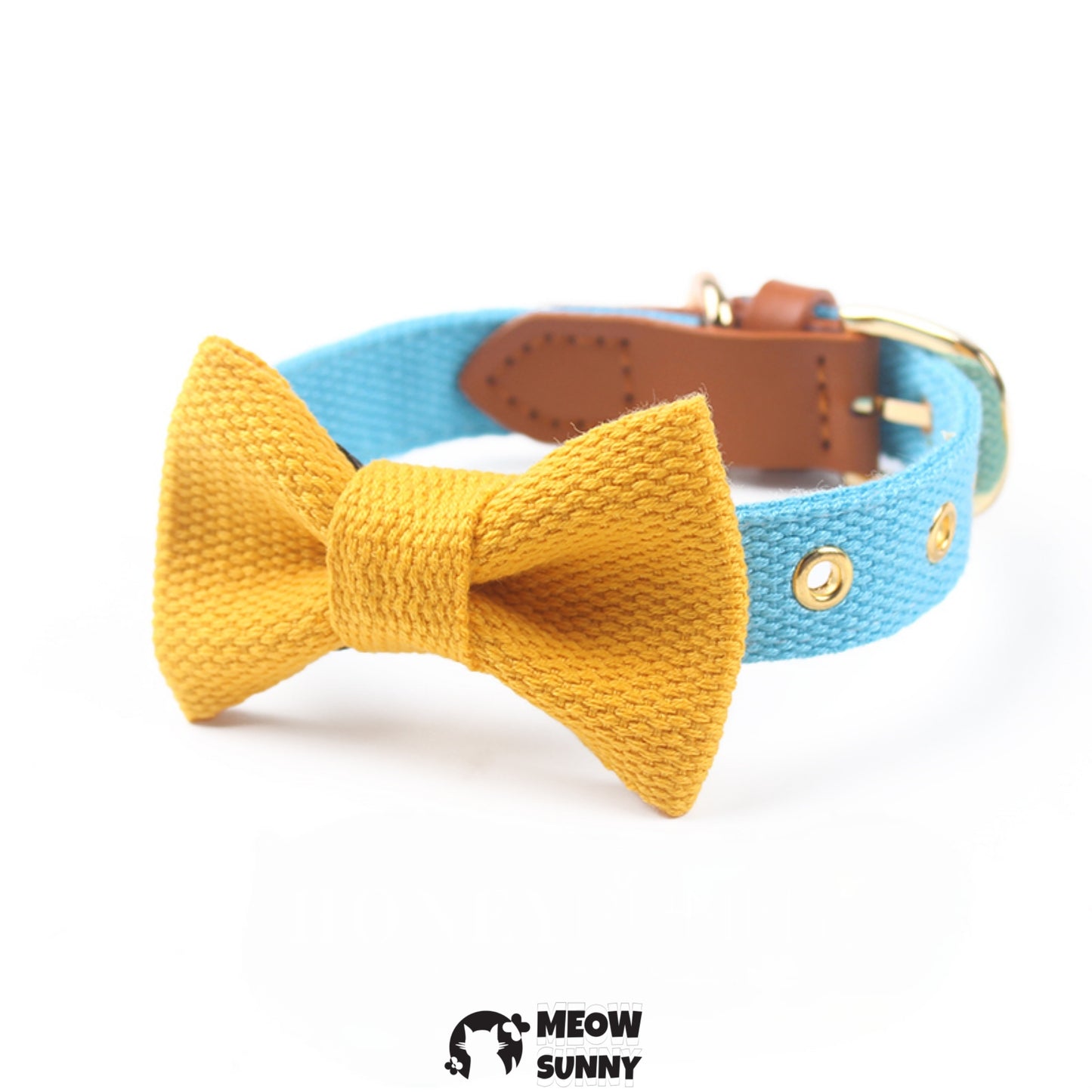 Adjustable Bowknot Nylon Dog &Cat Collar, 1.3M,Customizable Name