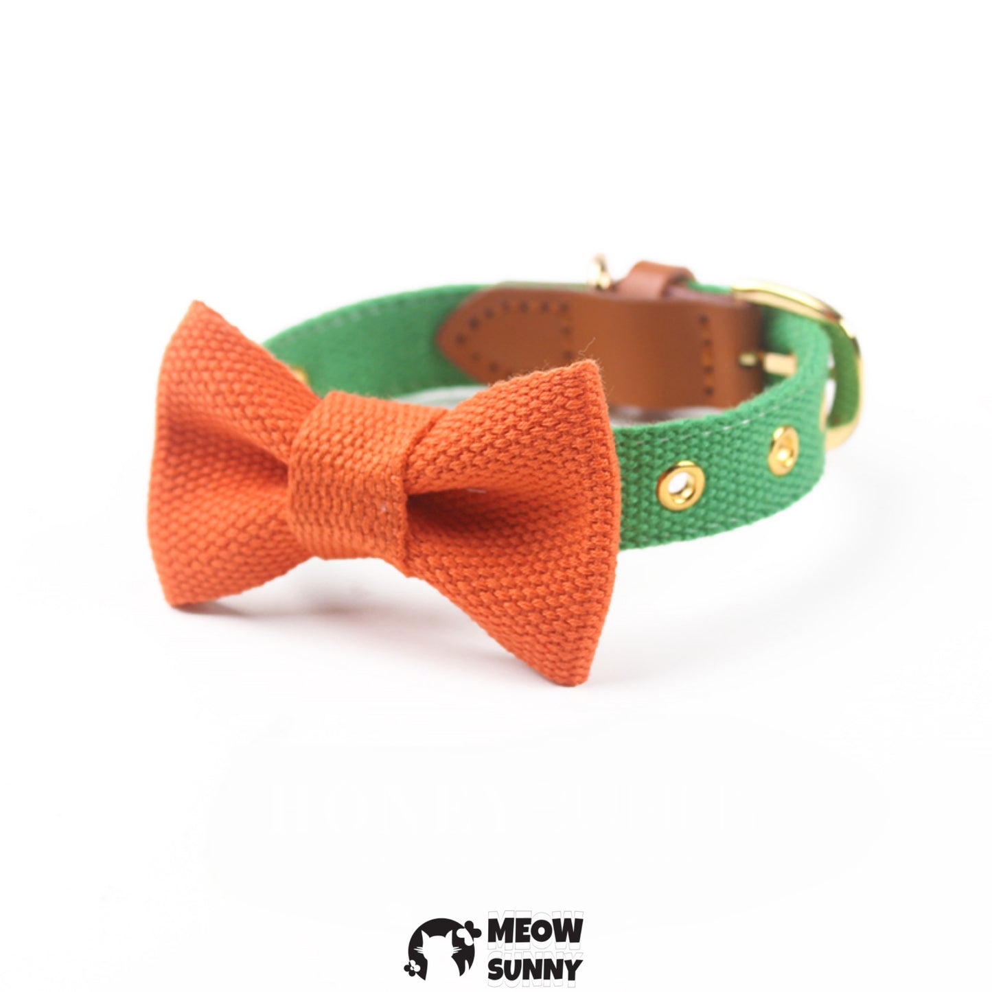 Adjustable Bowknot Nylon Dog &Cat Collar, 1.3M,Customizable Name