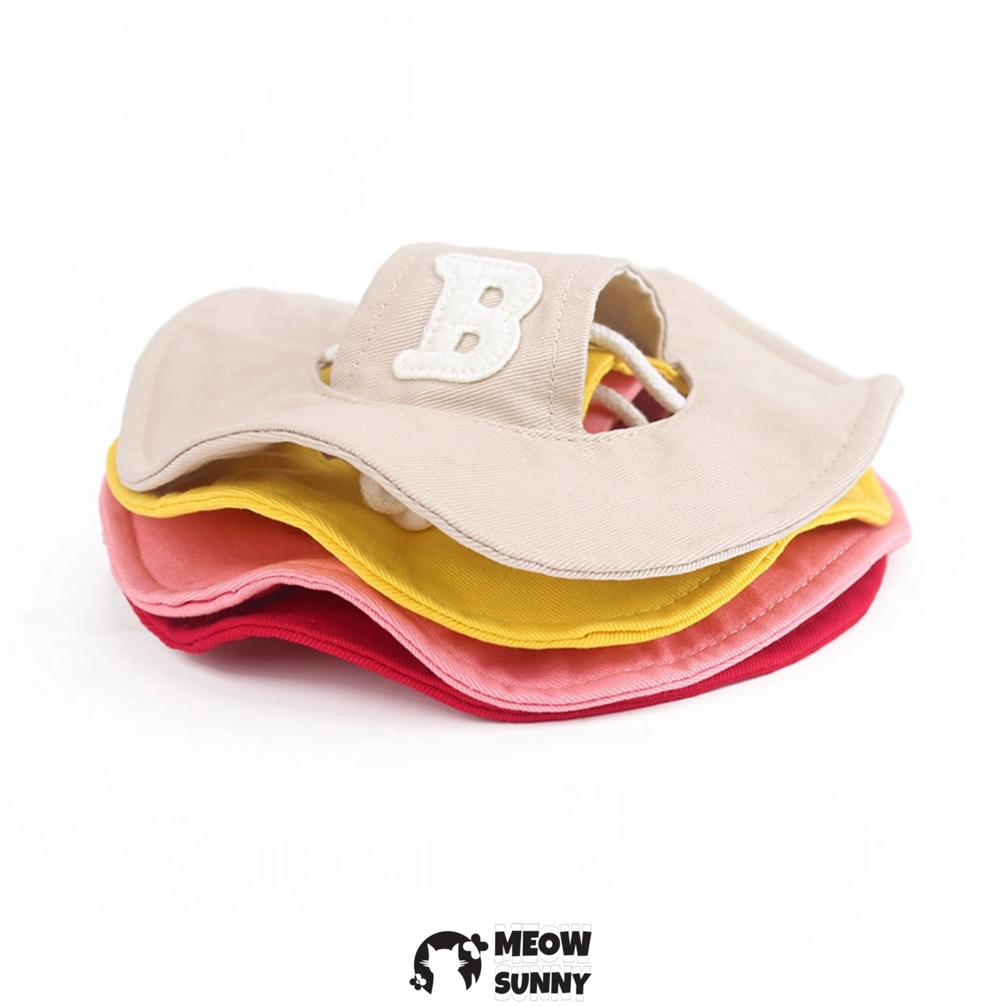 Simple UPF 50+ Alphabet B Cat and Dog Hat