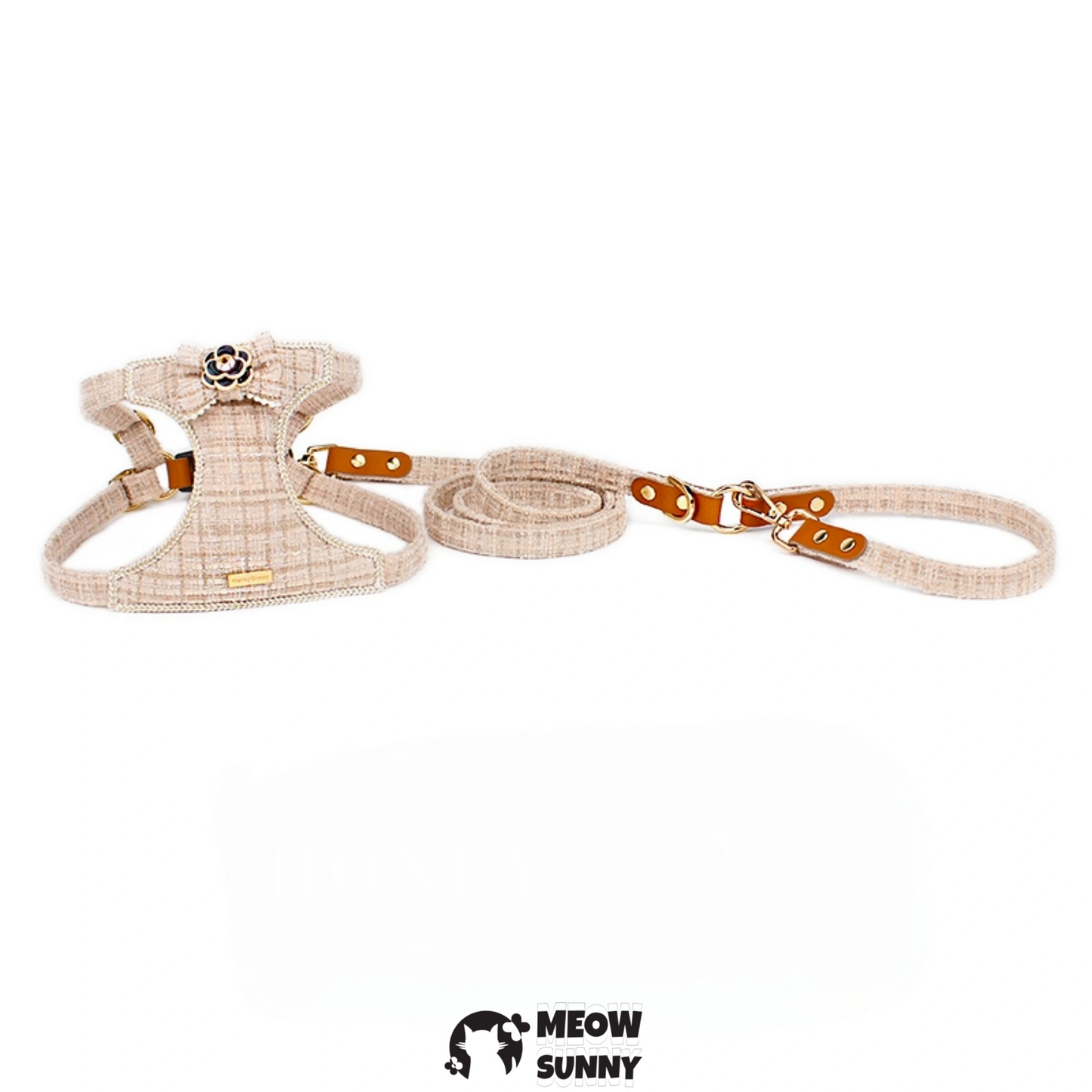 Small Dog Fashion Beads Harness and Leash Set