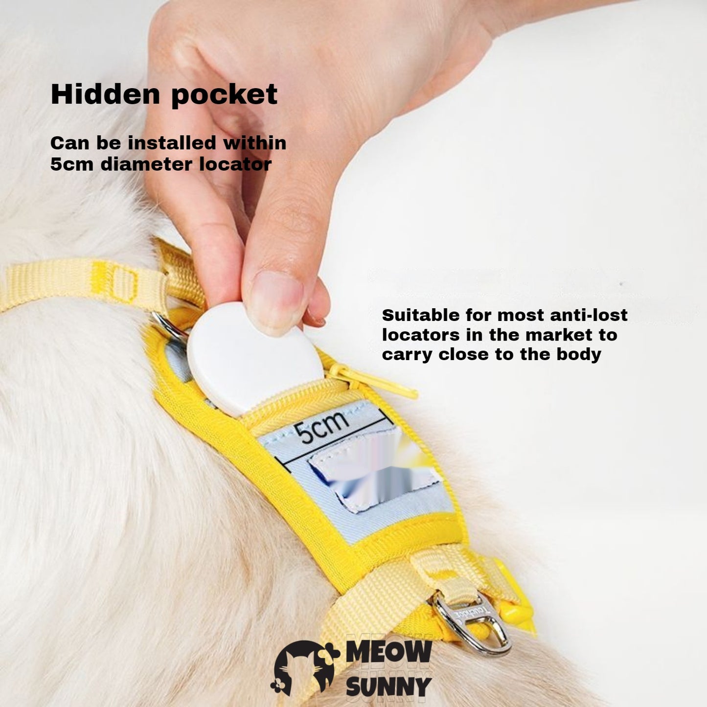 PetSafe Come with Me Kitty Nylon Cat Harness & Bungee Leash, Lilac/Yellow, Medium: 5to 18 in chest
