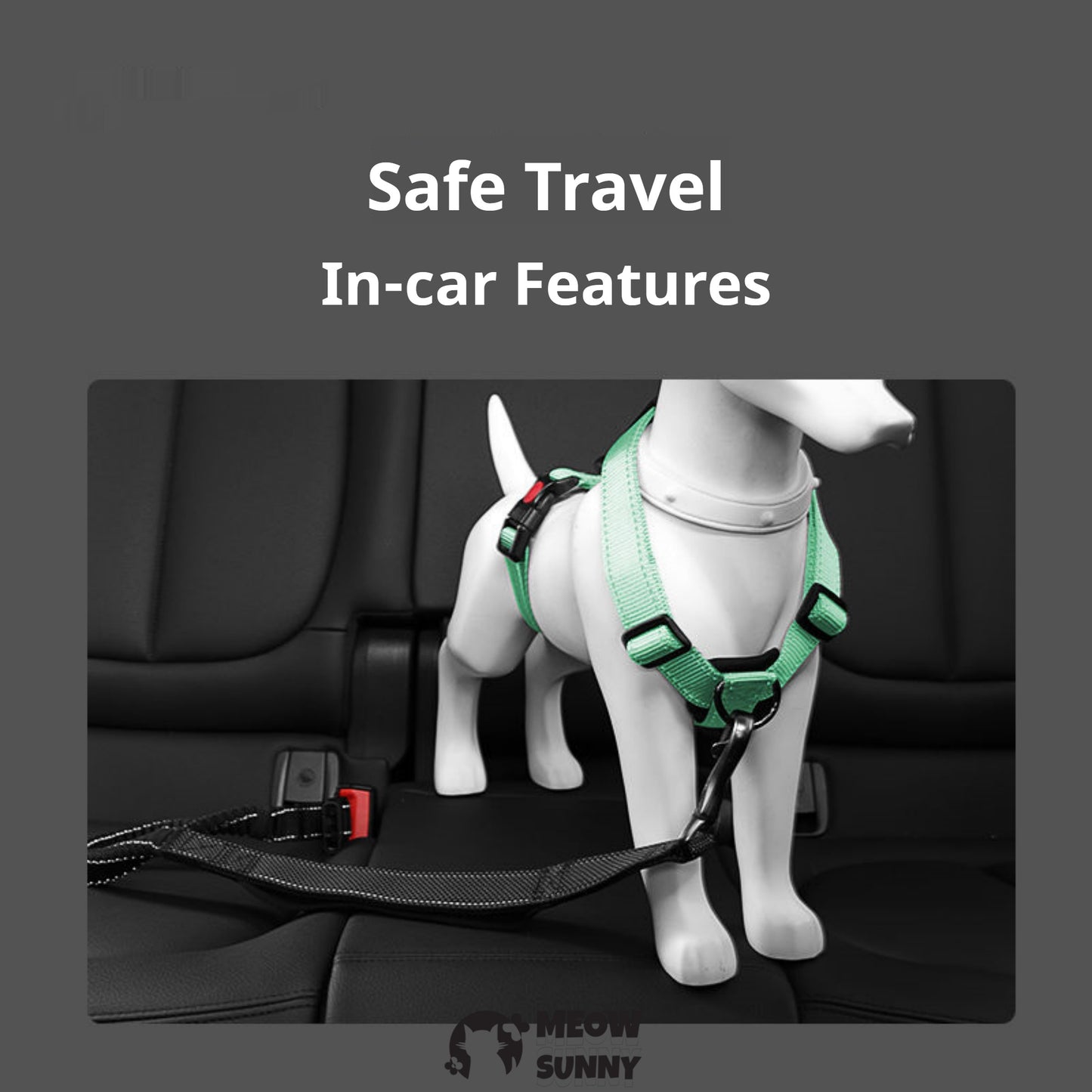 Front-Clip Dog Harness, Medium: 27 to 32-cm chest,4 in 1 Harness & Leash & Cruise Light