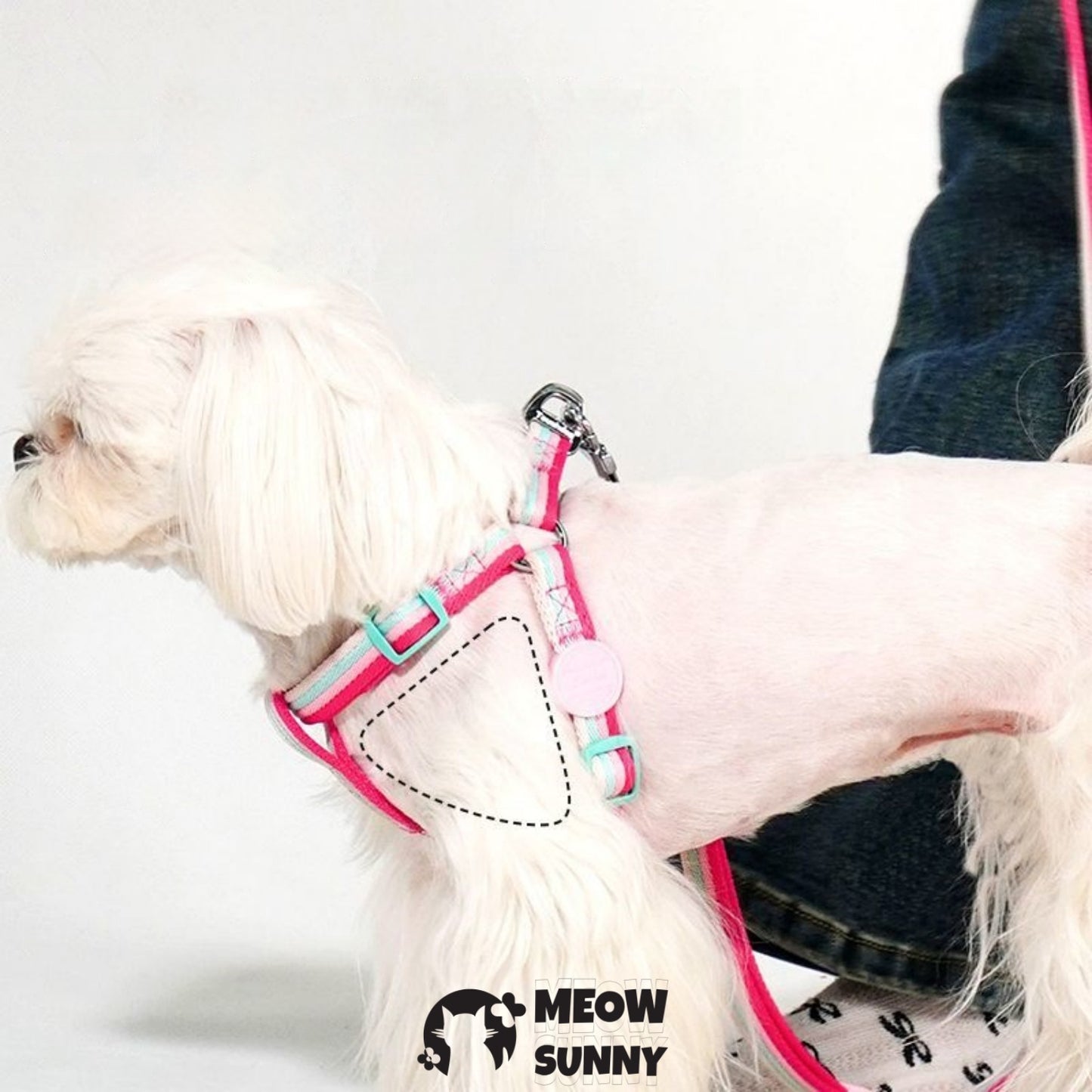 Vest Polyester Step In Back Clip Dog Harness, Pink, Small