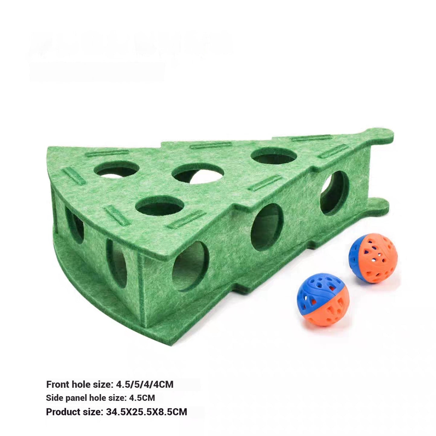 Felt Build Christmas Tree Hole Treat or Ball Dispenser Cat Toy