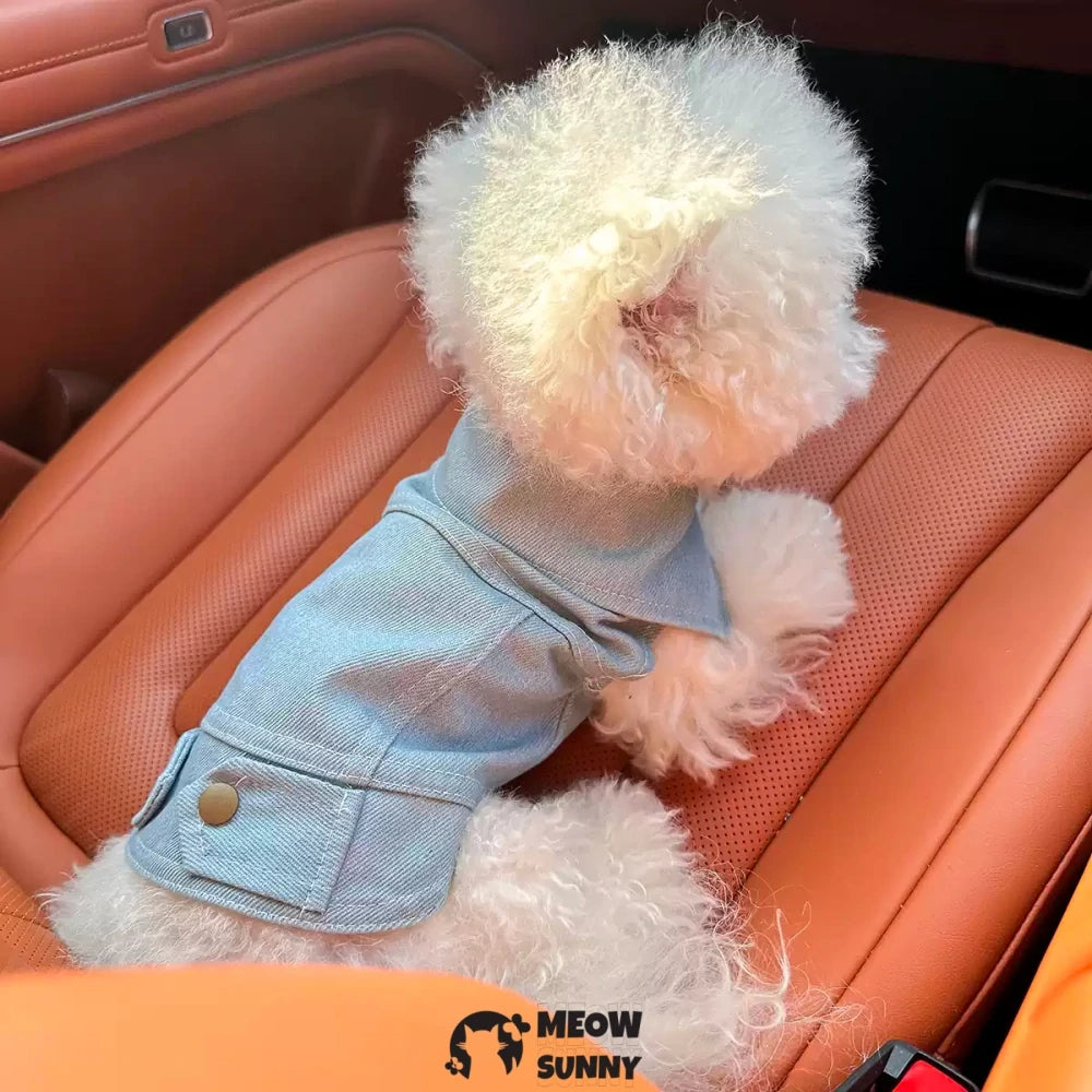New dog clothes denim vest puppy casual traction trendy brand sweatshirt