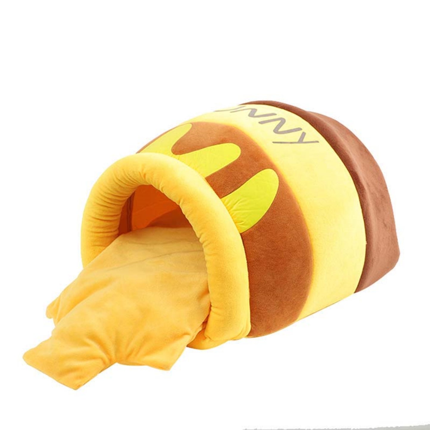 Pet Products Honey Jar Bolster Cat Bed Yellow Pet Cave Covered Indoor