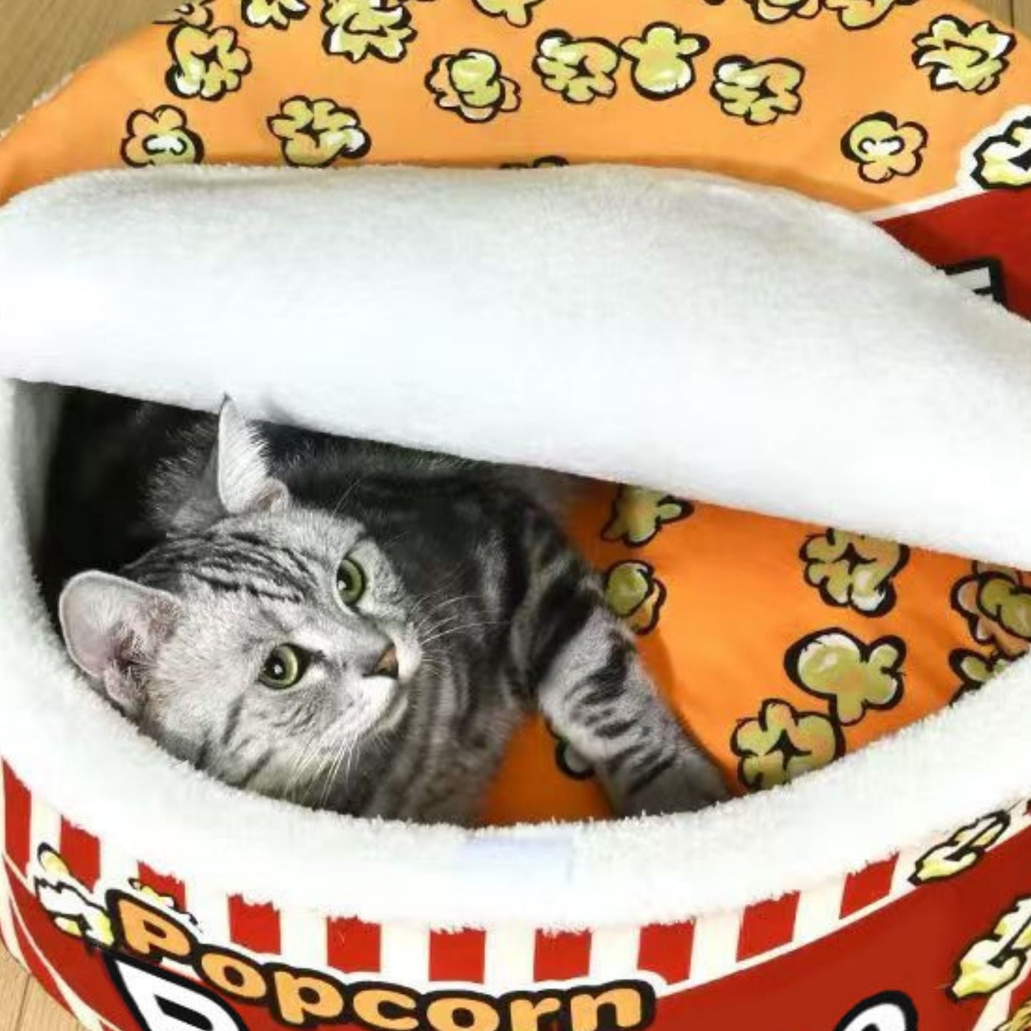 Cat Popcorn Instant Noddle Bowl Indoor Heated Cat Bed