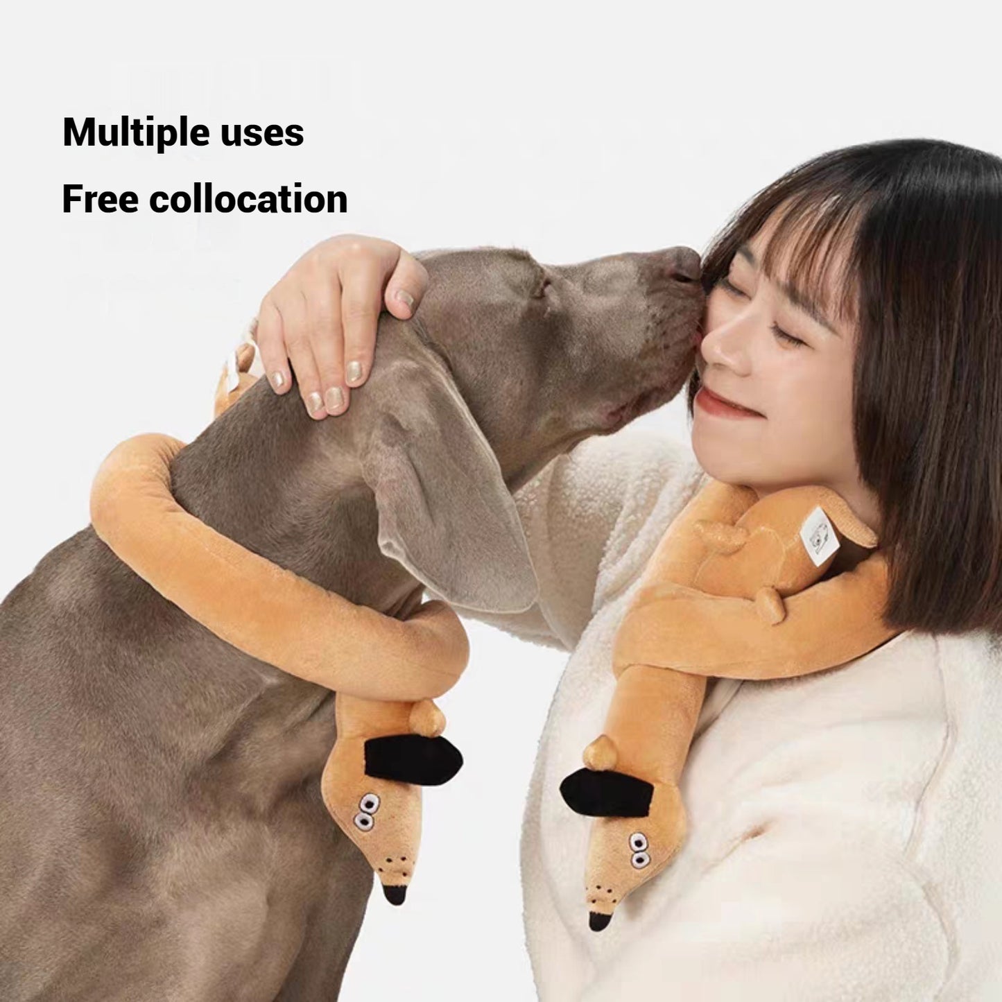 Skinny Dachshund Tough Squeaky Dog Chew Toy, Large