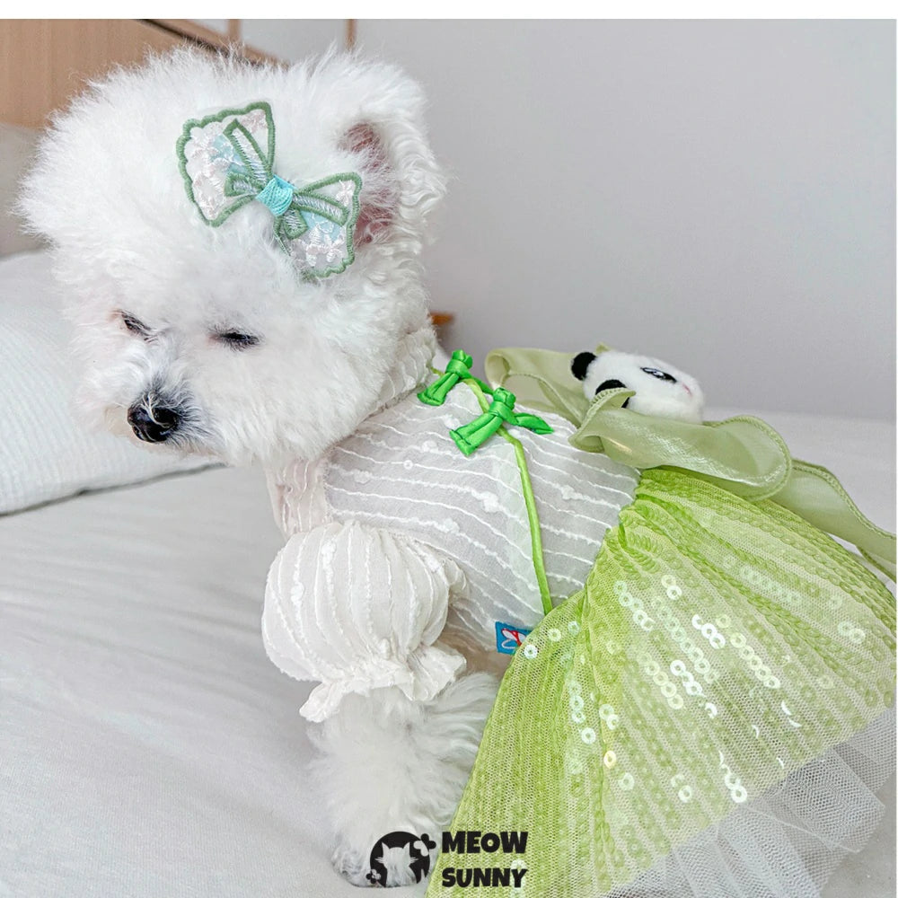 Panda Tuanzi Pet Clothes Dog Skirt Teddy Bichon Summer Princess Skirt