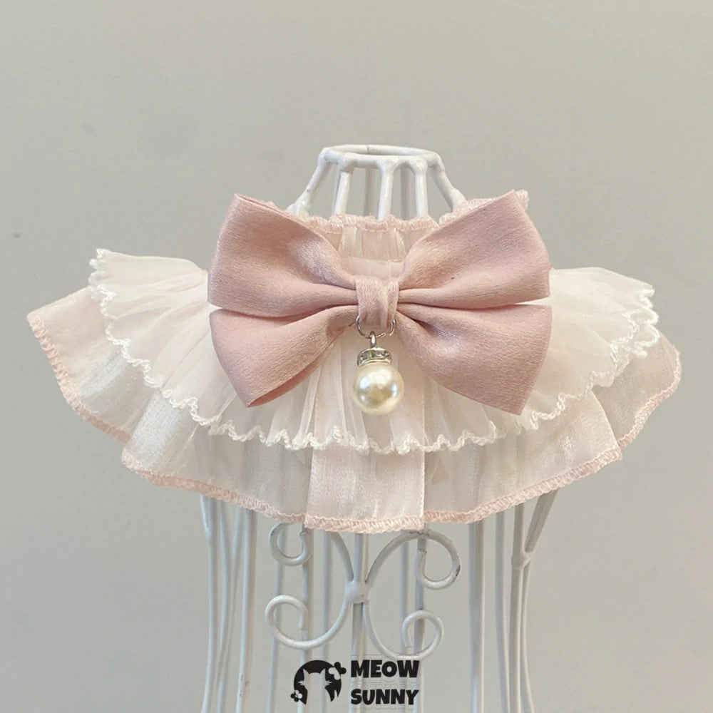 Pet Bib multicolor Bandana Elite Style with Black Lace Bowknot