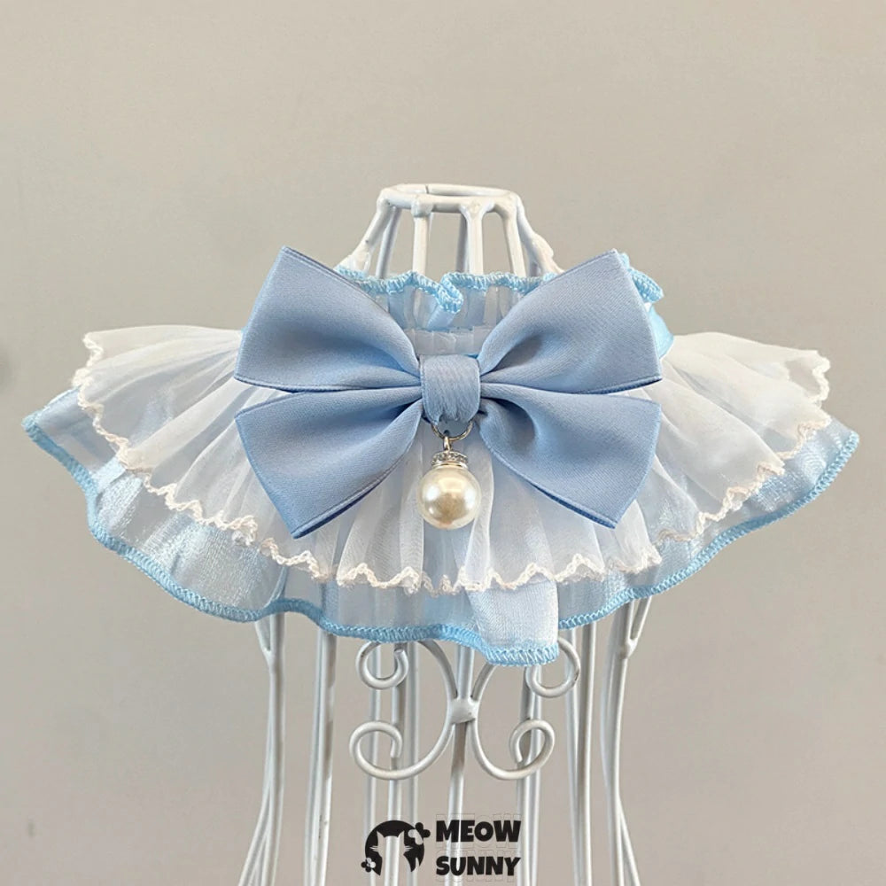 Pet Bib multicolor Bandana Elite Style with Black Lace Bowknot