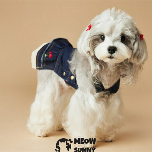 Pet Clothes Puppy Denim Overalls