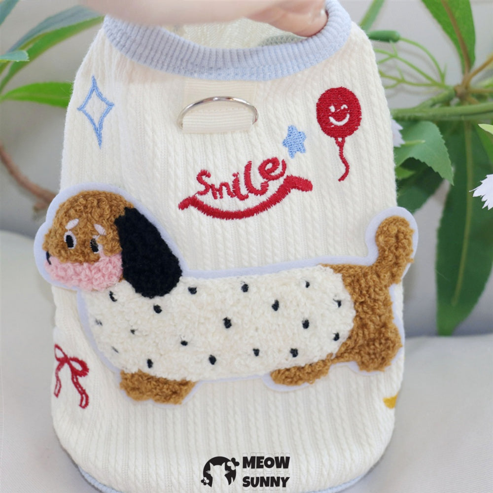 Pet Clothes Summer Dog Dress Embroidery Puppy Vest Cute Dog Cat Shirt