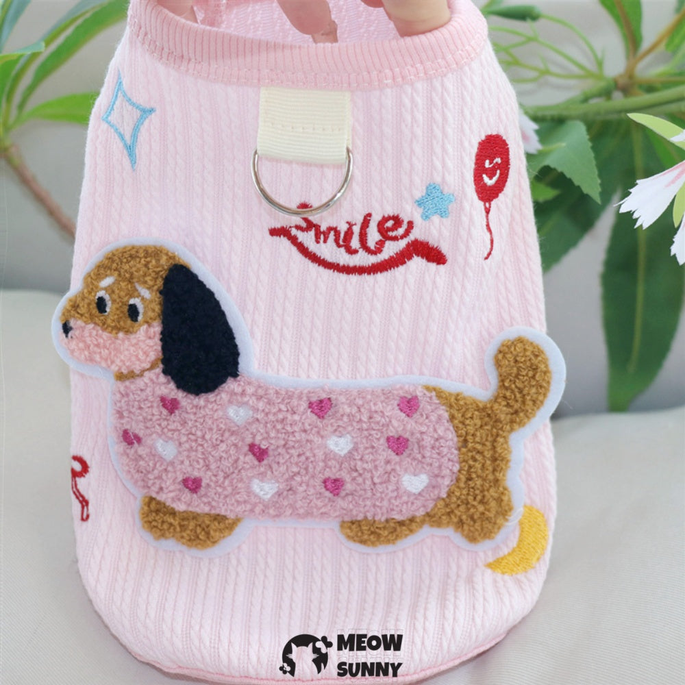 Pet Clothes Summer Dog Dress Embroidery Puppy Vest Cute Dog Cat Shirt