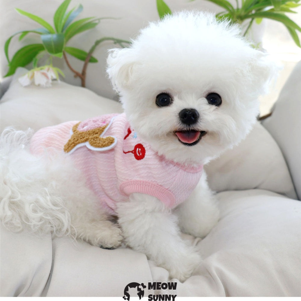 Pet Clothes Summer Dog Dress Embroidery Puppy Vest Cute Dog Cat Shirt