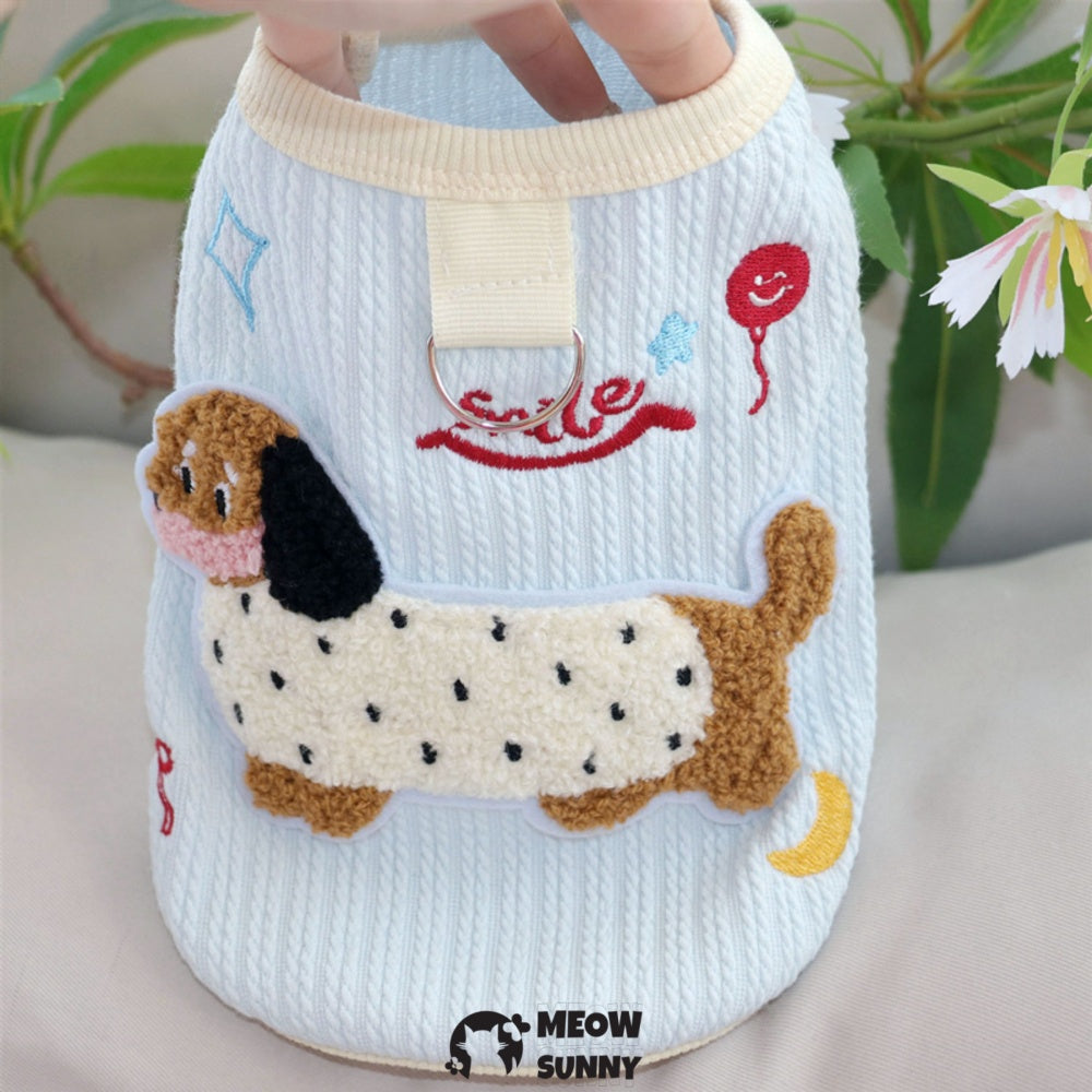 Pet Clothes Summer Dog Dress Embroidery Puppy Vest Cute Dog Cat Shirt
