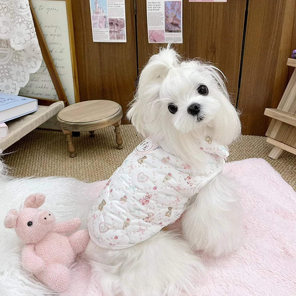 Pet cotton jacket for warm and anti-hair shedding puppy plush clothes