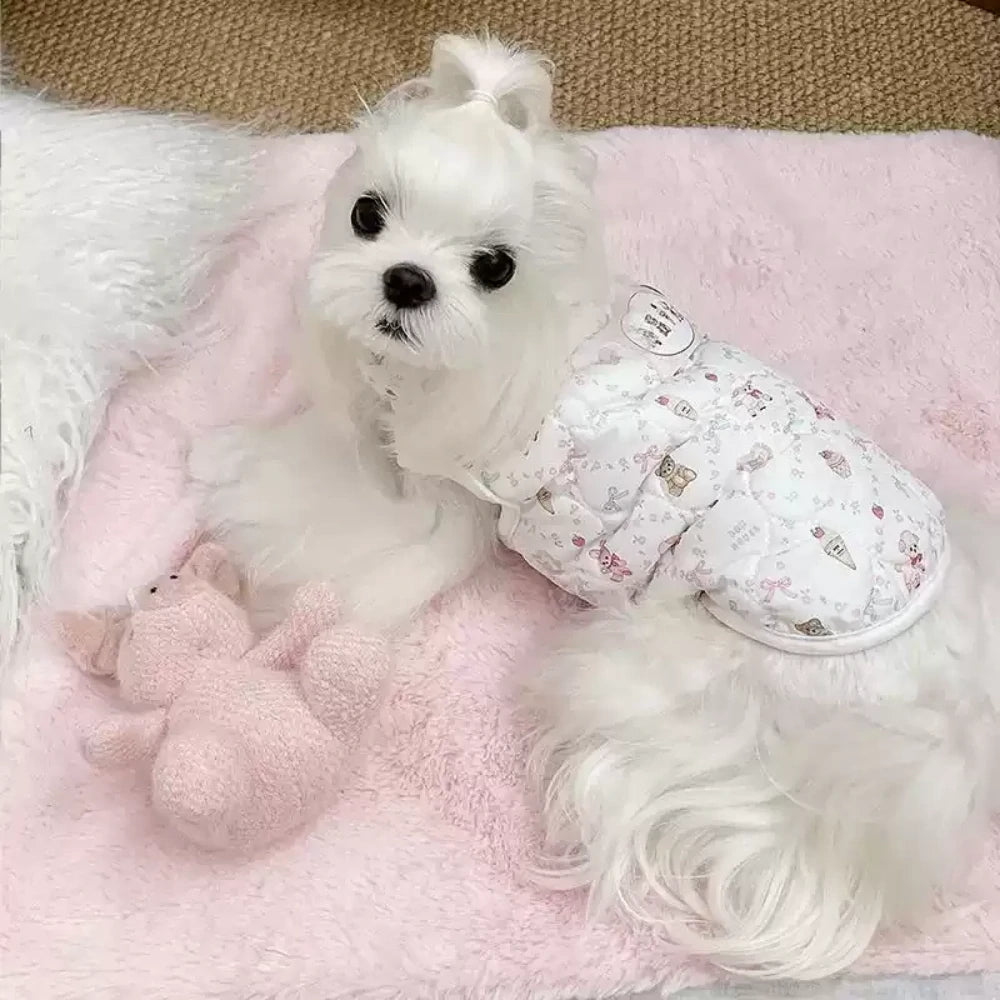 Pet cotton jacket for warm and anti-hair shedding puppy plush clothes