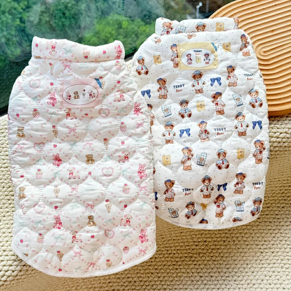 Pet cotton jacket for warm and anti-hair shedding puppy plush clothes
