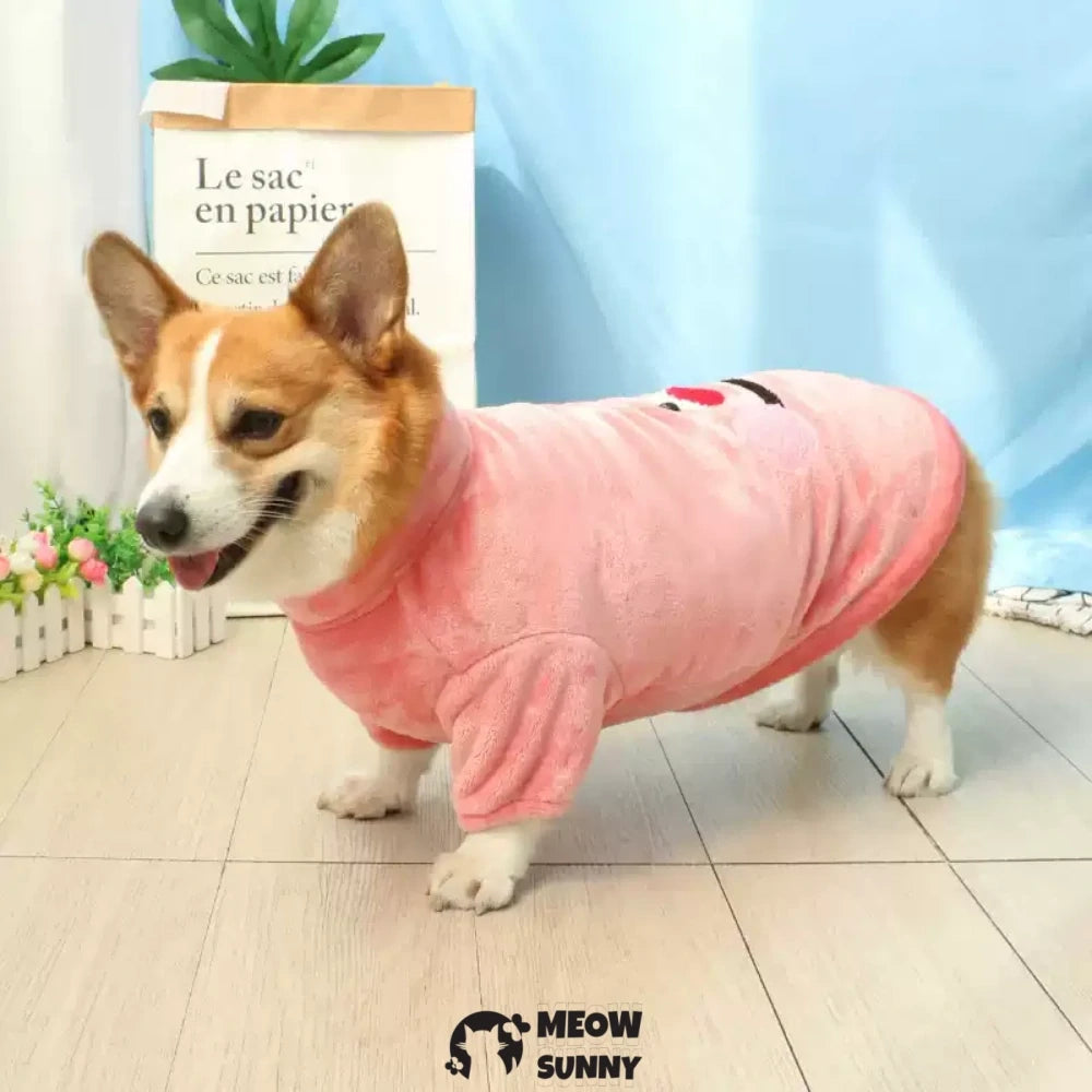 Pet dog clothes cute smiley face cotton coat winter vest