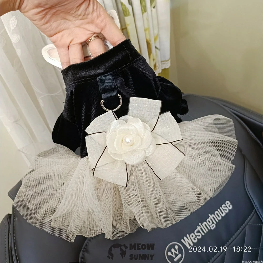 Pet dog gauze skirt clothes Teddy Panda Maltese skirt spring and summer princess dress