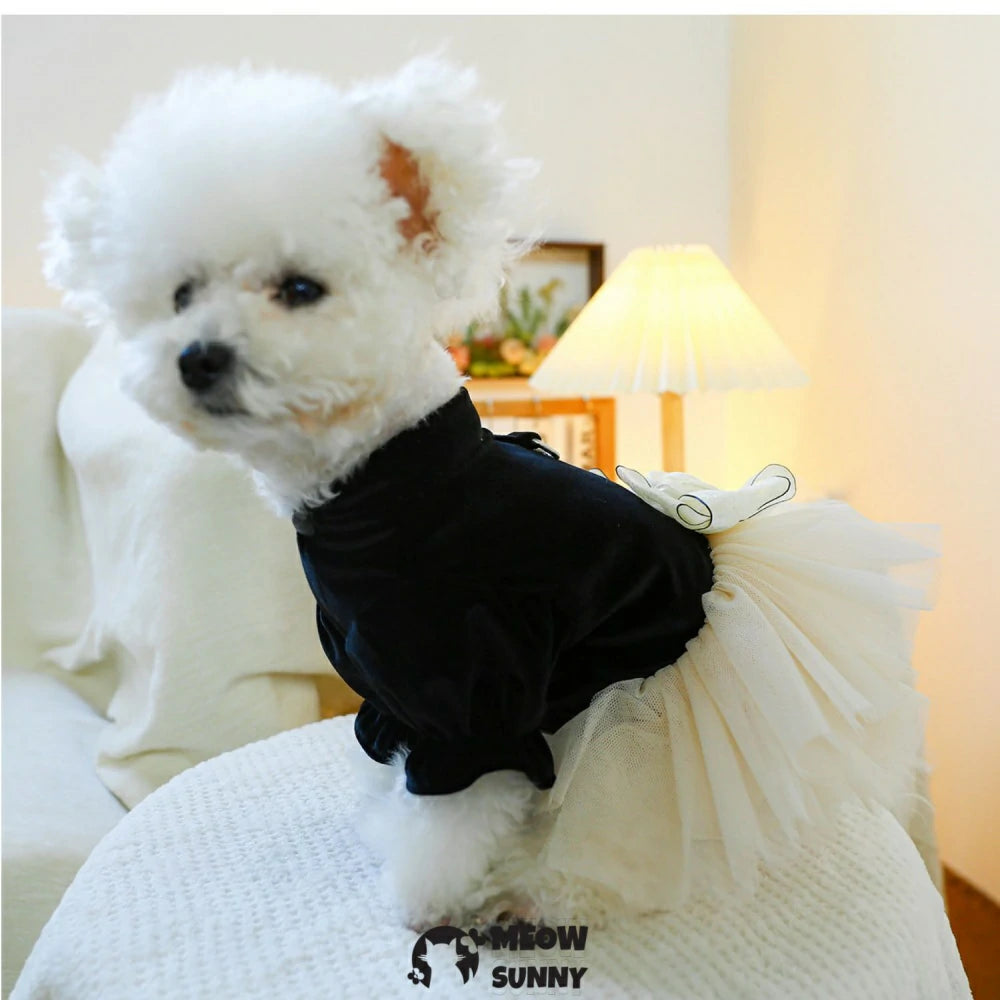 Pet dog gauze skirt clothes Teddy Panda Maltese skirt spring and summer princess dress